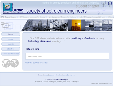 SPE Student Chapter Screen Shot