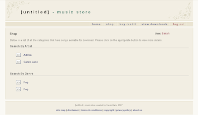 Untitled Music Store Screen Shot